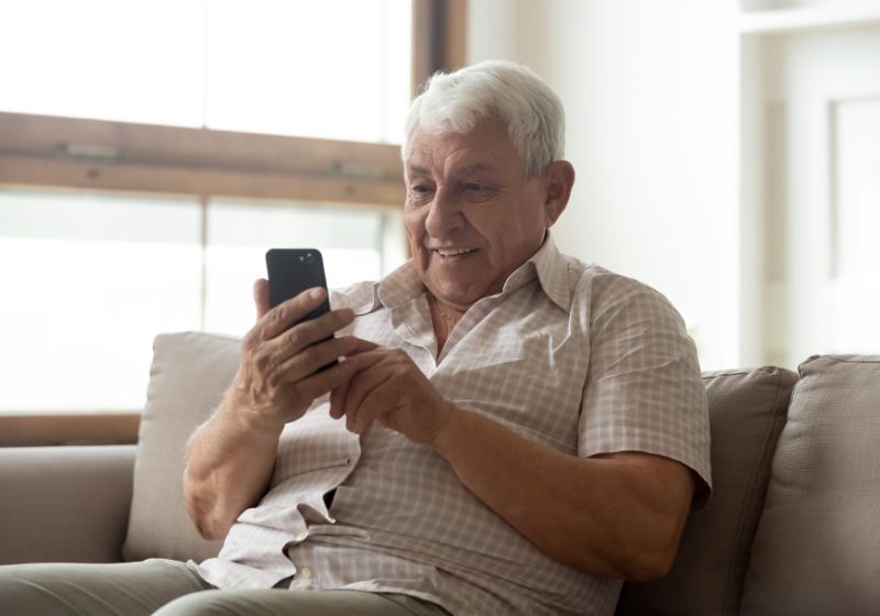 Man looking at phone
