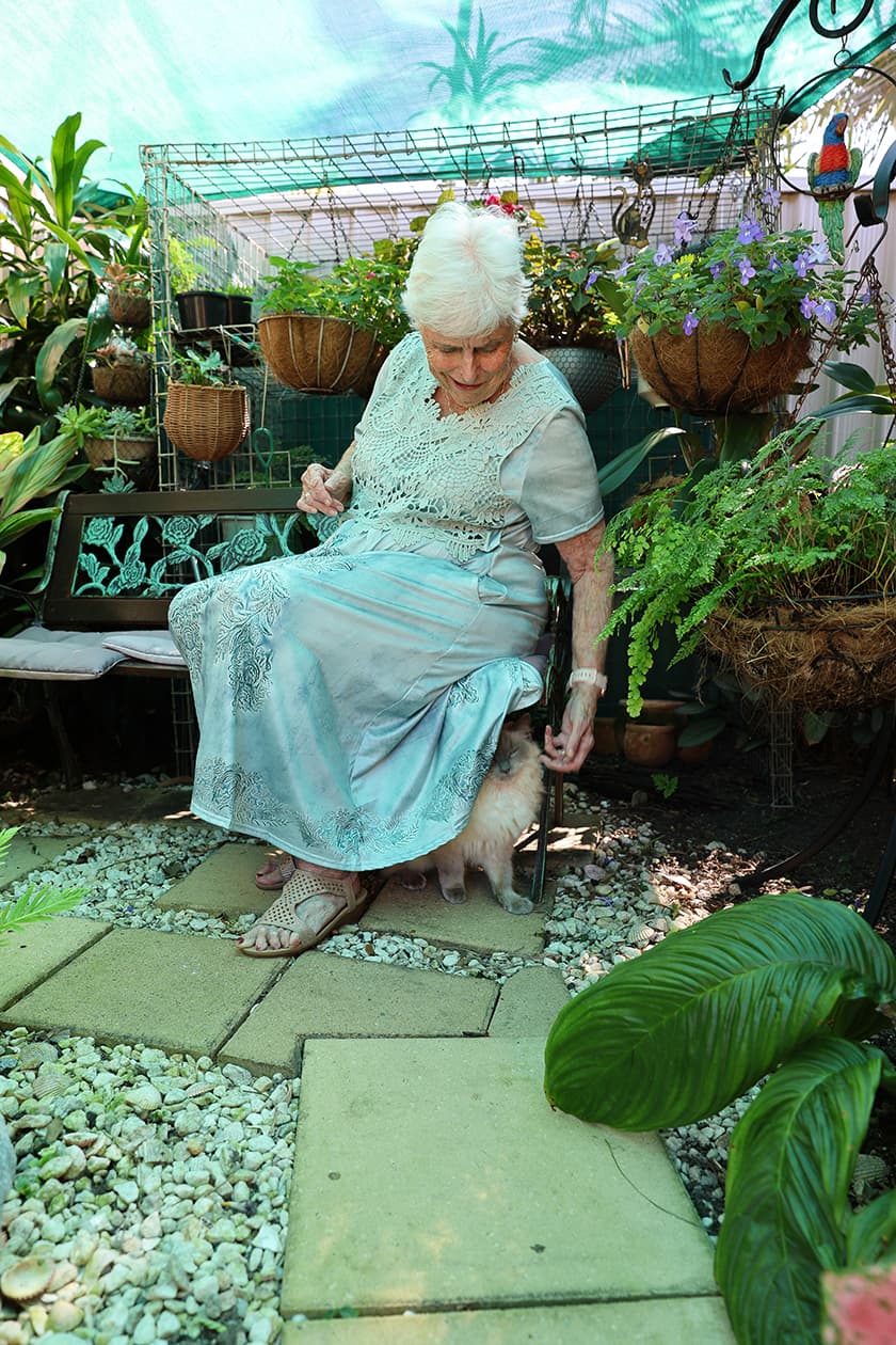 New Haven sitting area in garden