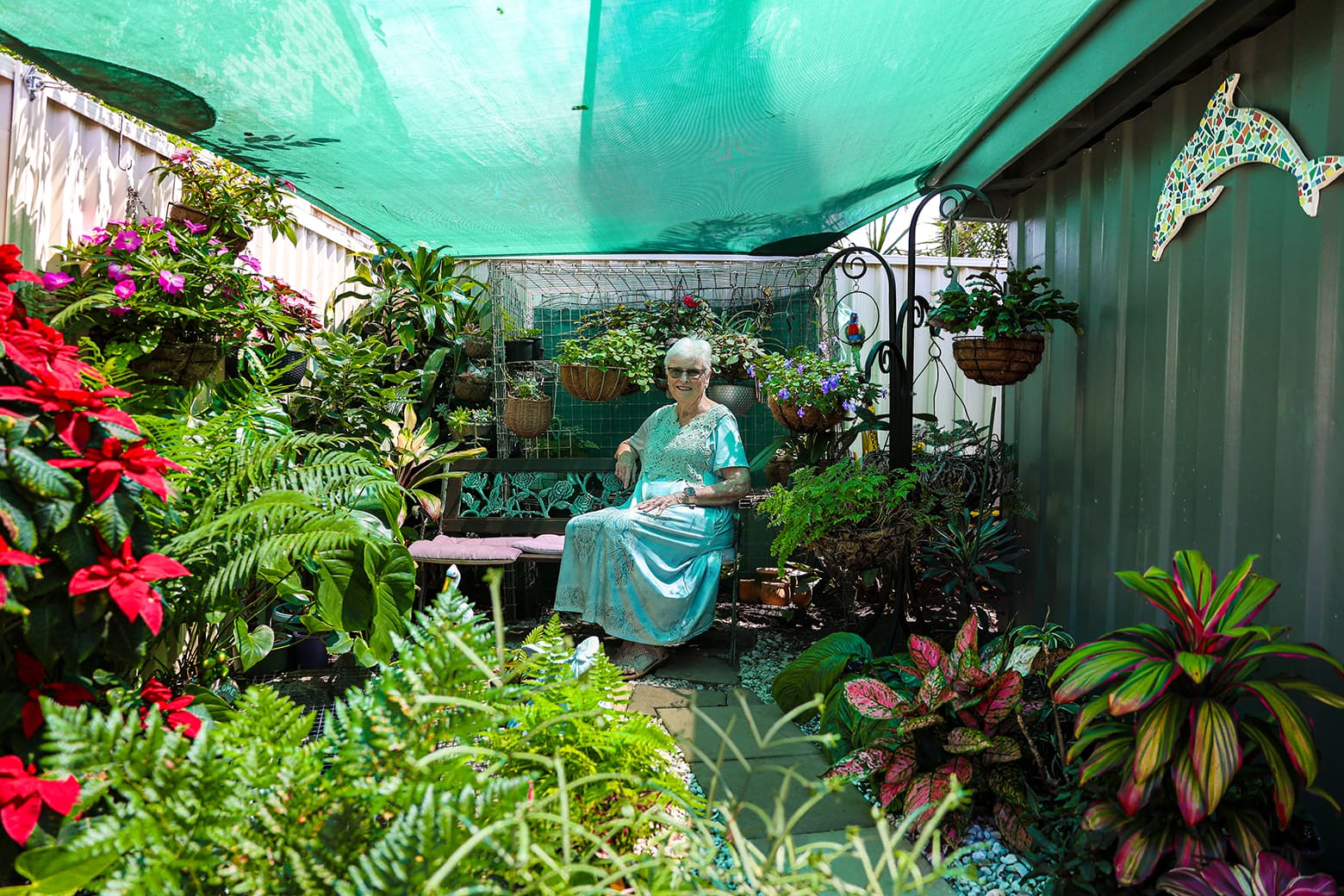 New Haven Anita sitting in garden oasis