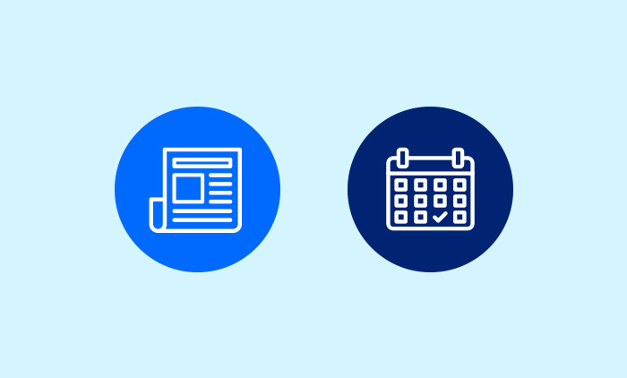 News and calendar icons