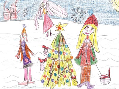 Child's Christmas drawing