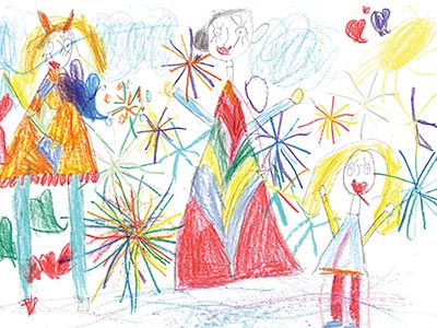 Child's Christmas drawing