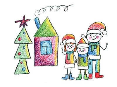 Child's Christmas drawing