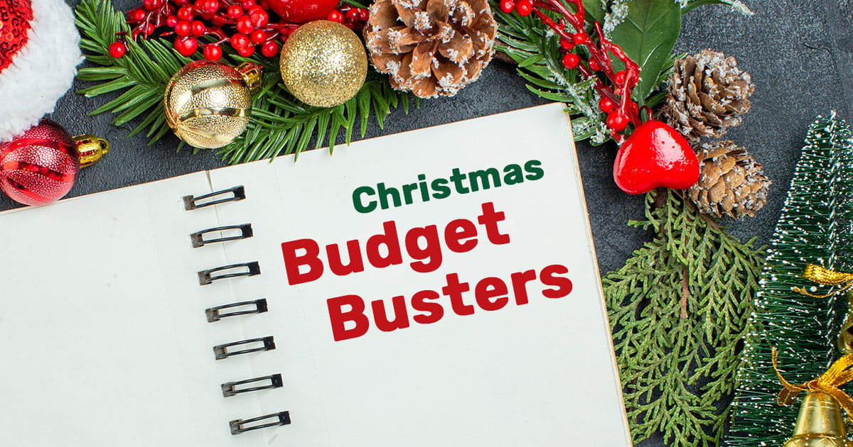 UnitingCare Christmas Budget Busters text on Christmas image