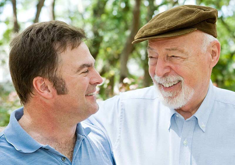 Father and son hugging