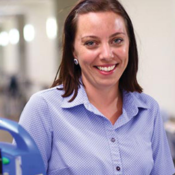 A smiling participant in the St Andrew’s War Memorial Hospital graduate nurse program.