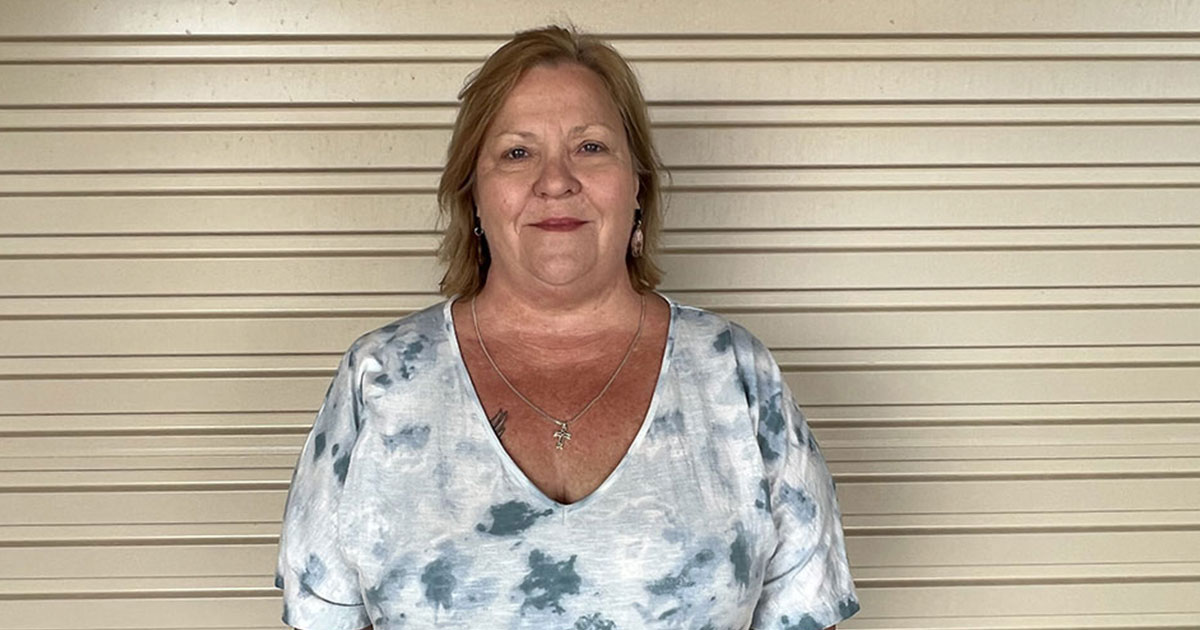 Argyle Gardens Bundaberg resident Wendy Brennan smiling at camera