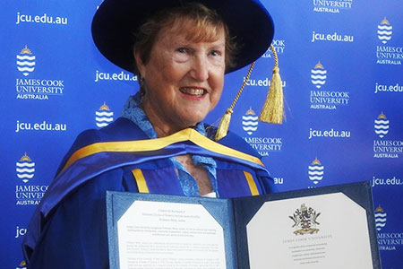 Prof. Betsy Rivers Jackes receives her Honorary Doctorate from JCU