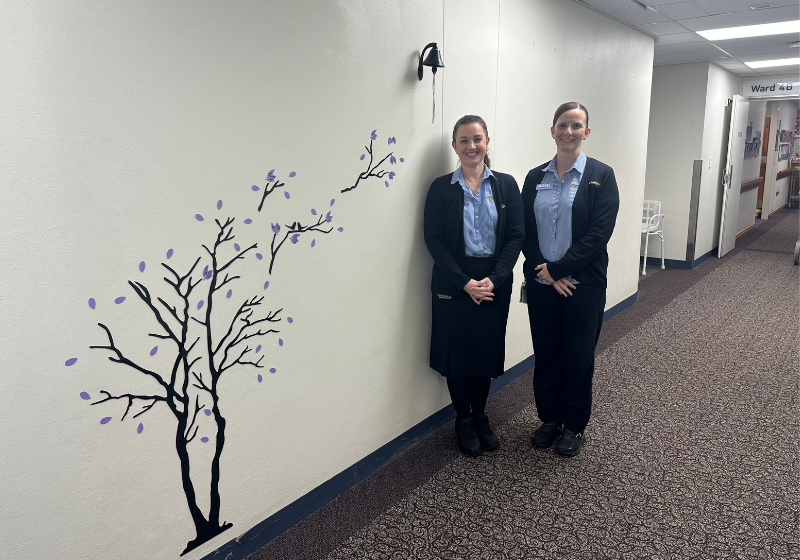 Wesley cancer care nurses unveil tree and bell installation